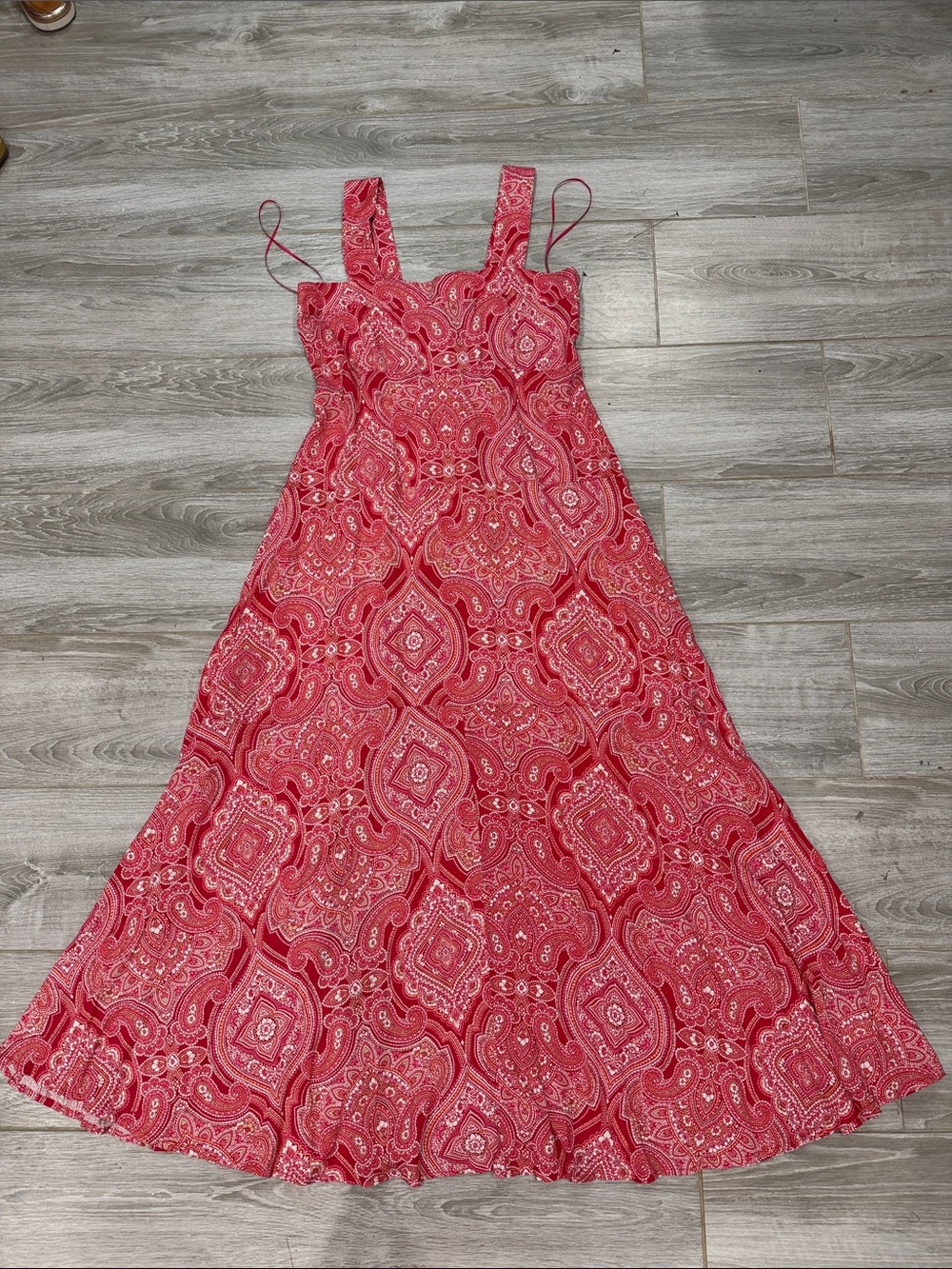 New Vince Camuto Red Paisley Sundress with Wide Straps size S